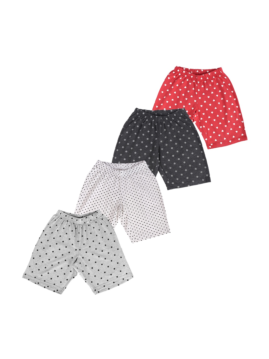 

minnow Girls Pack Of 4 Printed Regular Fit Regular Shorts, Multi