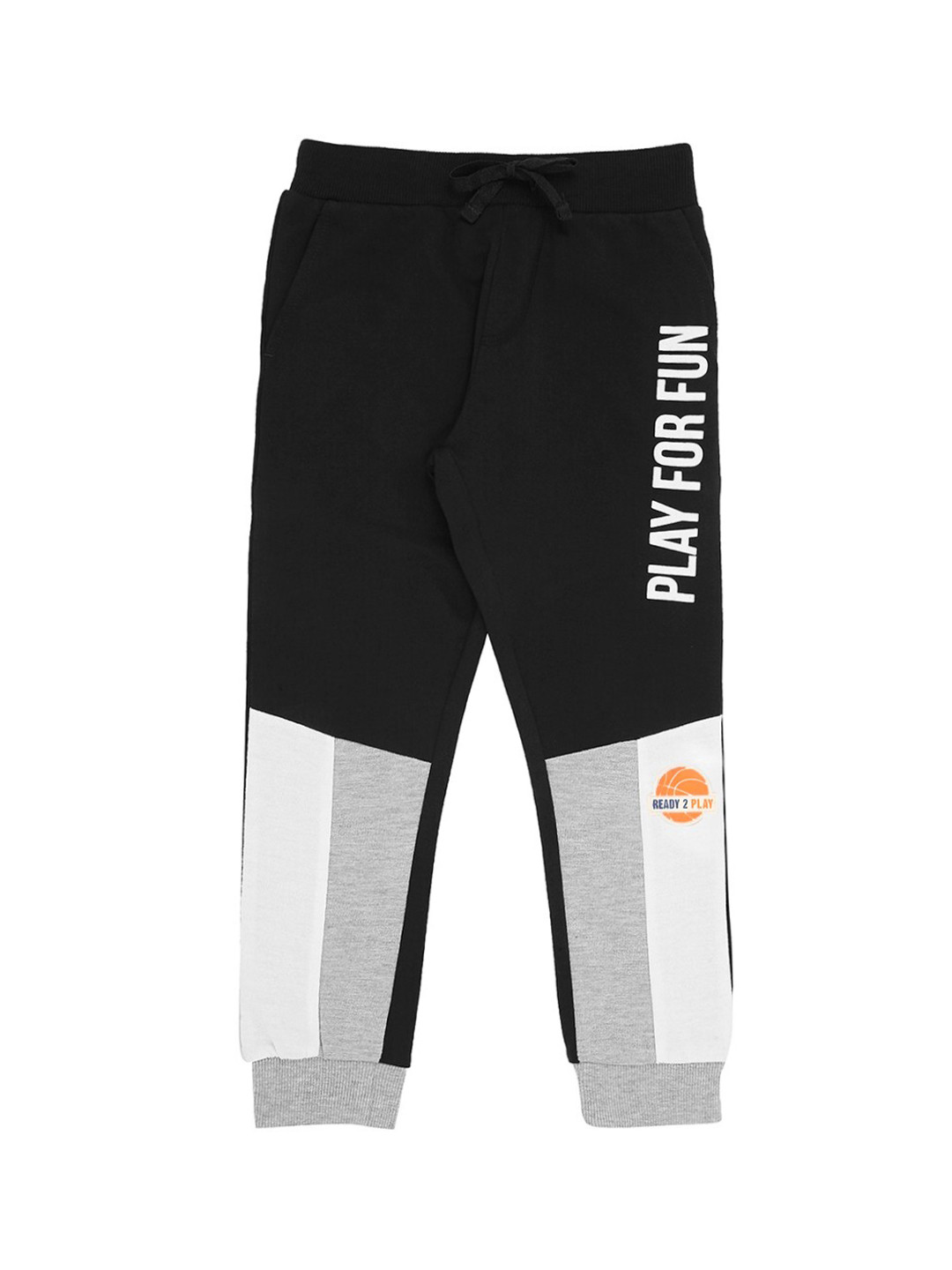 

Pantaloons Junior Boys Black & White Colourblocked Joggers