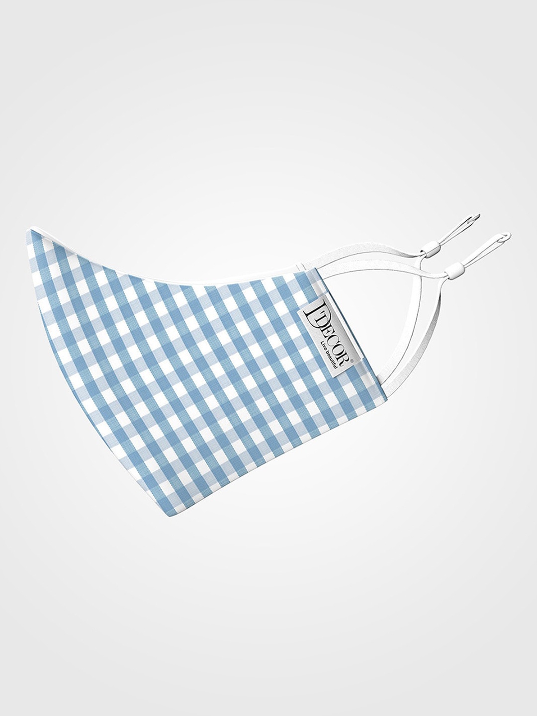 

DDecor men Anti Viral Blue & White Checked Reusable Cloth Mask