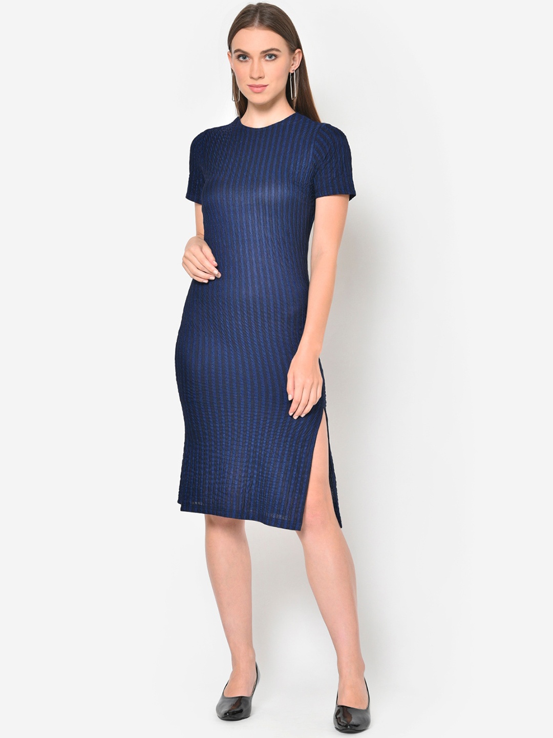 

Martini Women Blue Striped Bodycon Dress