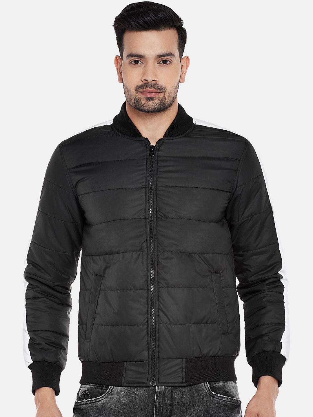 

People Men Black Solid Bomber