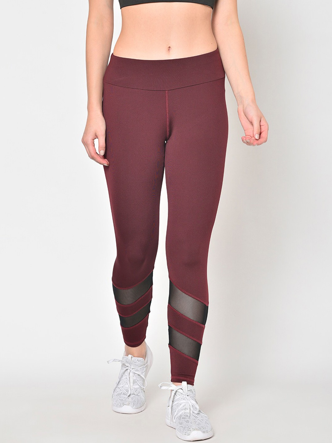 

PERFKT-U Women Maroon Solid Training Tights