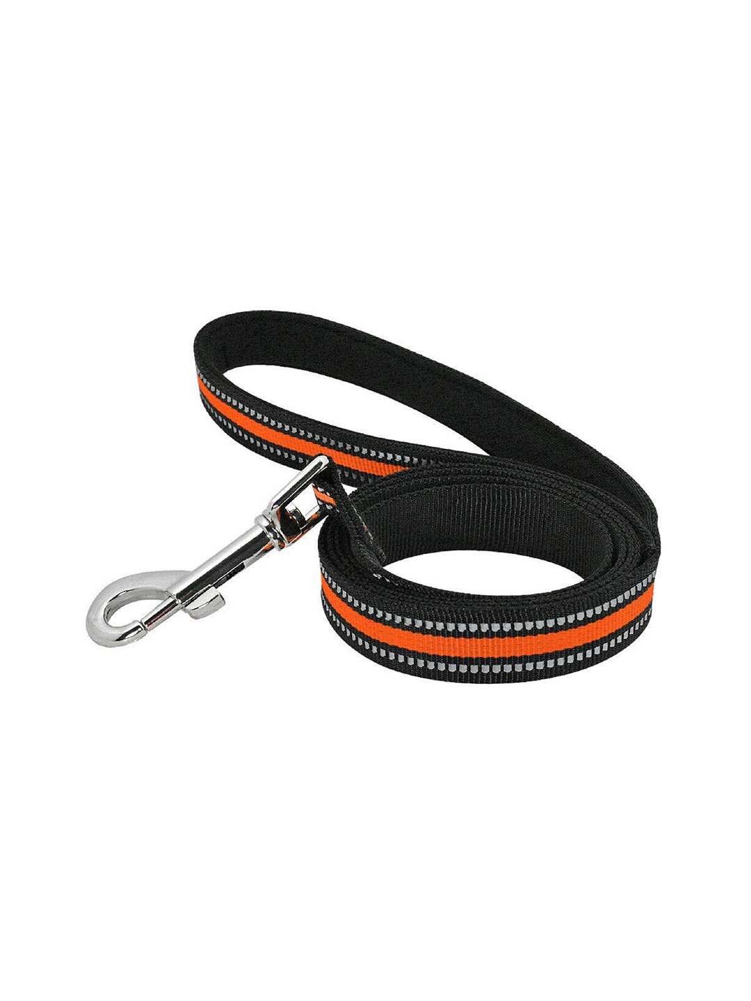 

PETS EMPIRE Orange & Black Self Design Nylon Dog Training Leash