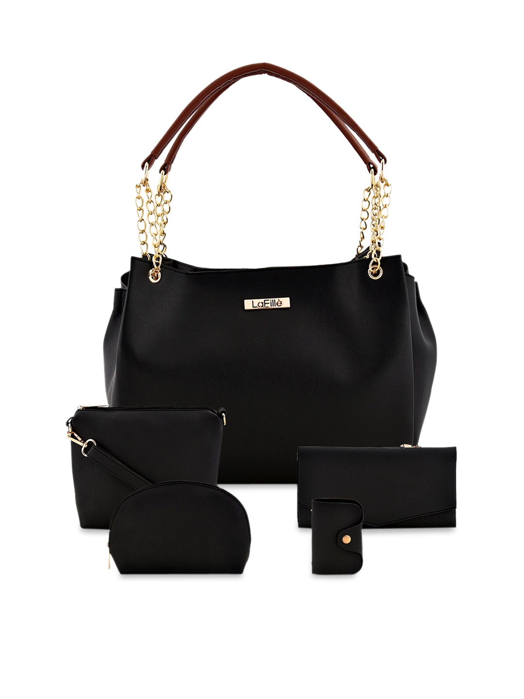

LaFille Black Solid Shoulder Bag Combo