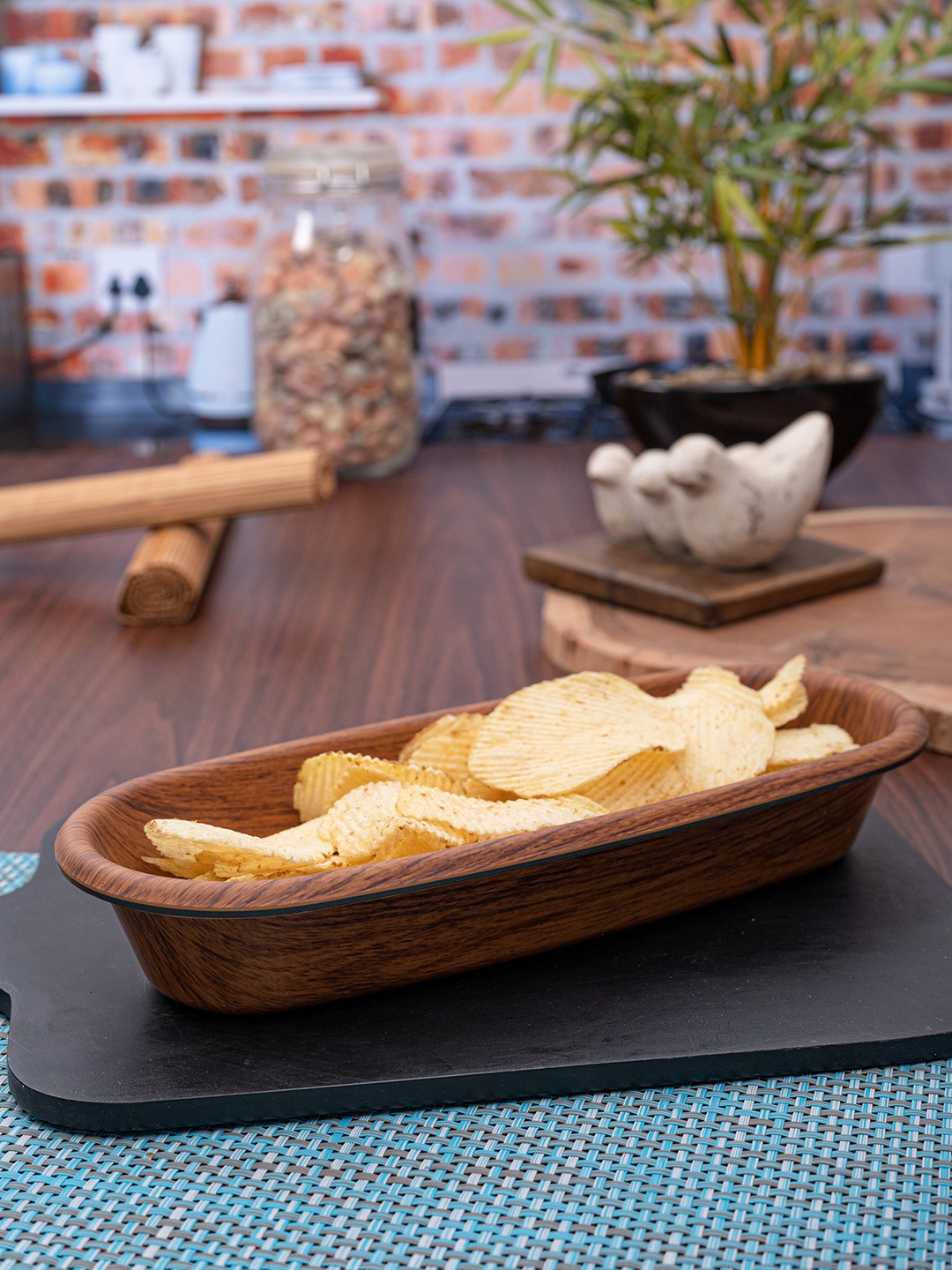 

GOODHOMES Brown Solid Melamine Bowl