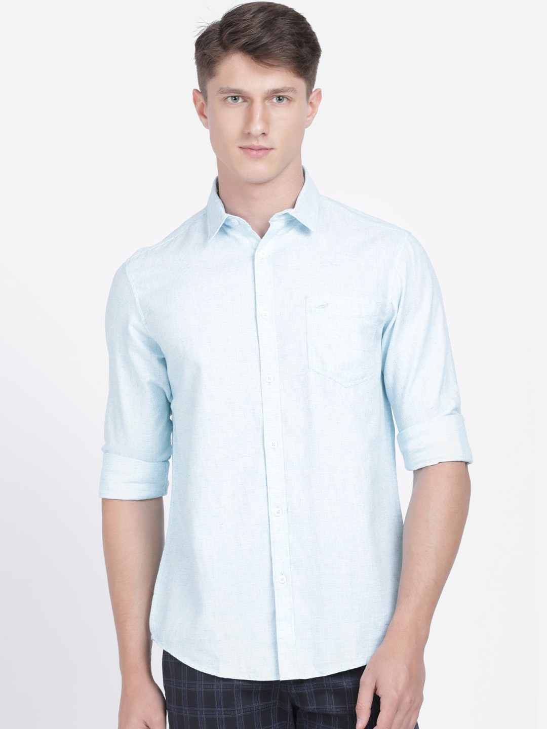 

Crocodile Men Blue Regular Fit Printed Casual Shirt