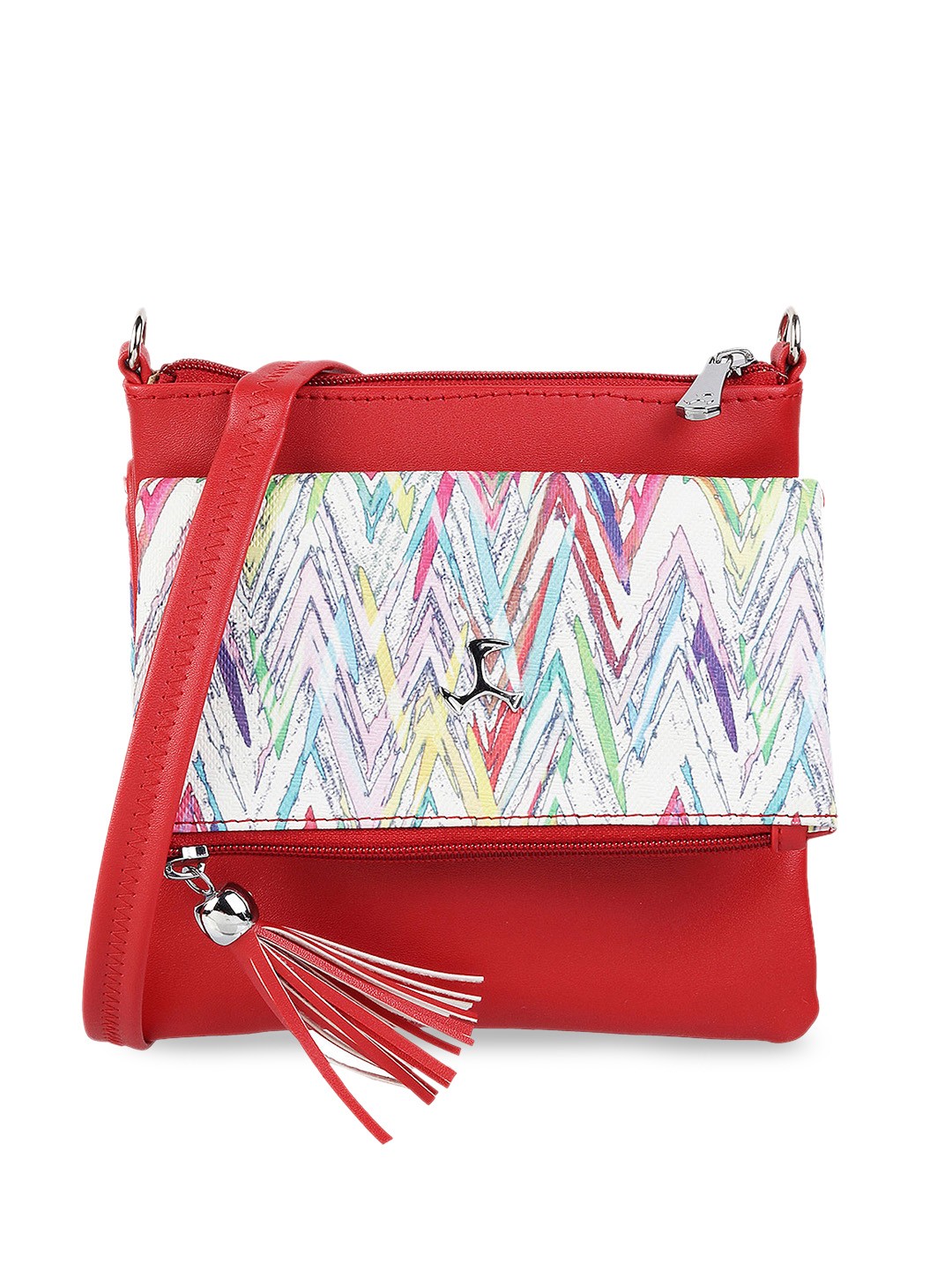 

Mochi Red Printed Sling Bag