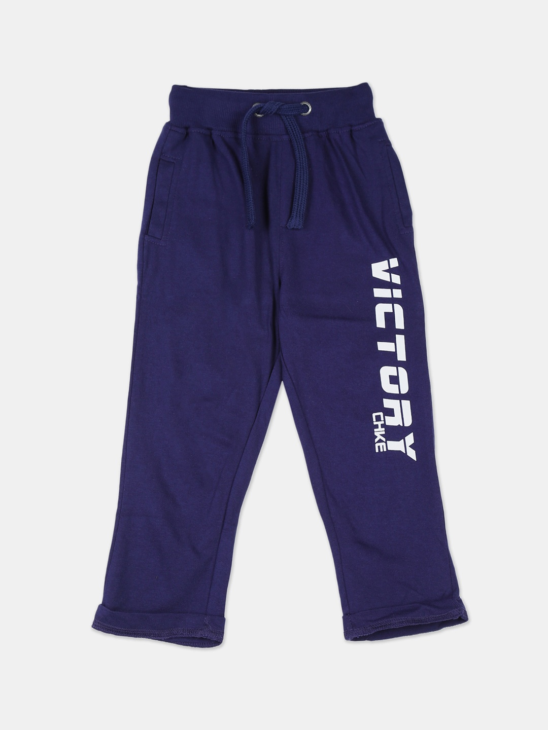 

Cherokee Boys Blue & White Printed Straight-Fit Track Pants