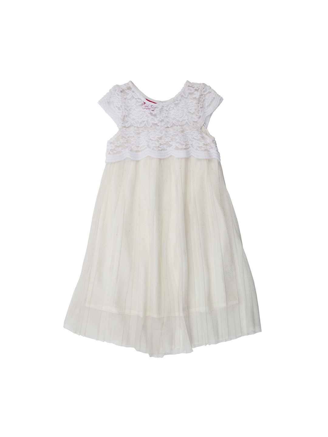 UNDER FOURTEEN ONLY Girls White Solid A-Line Dress