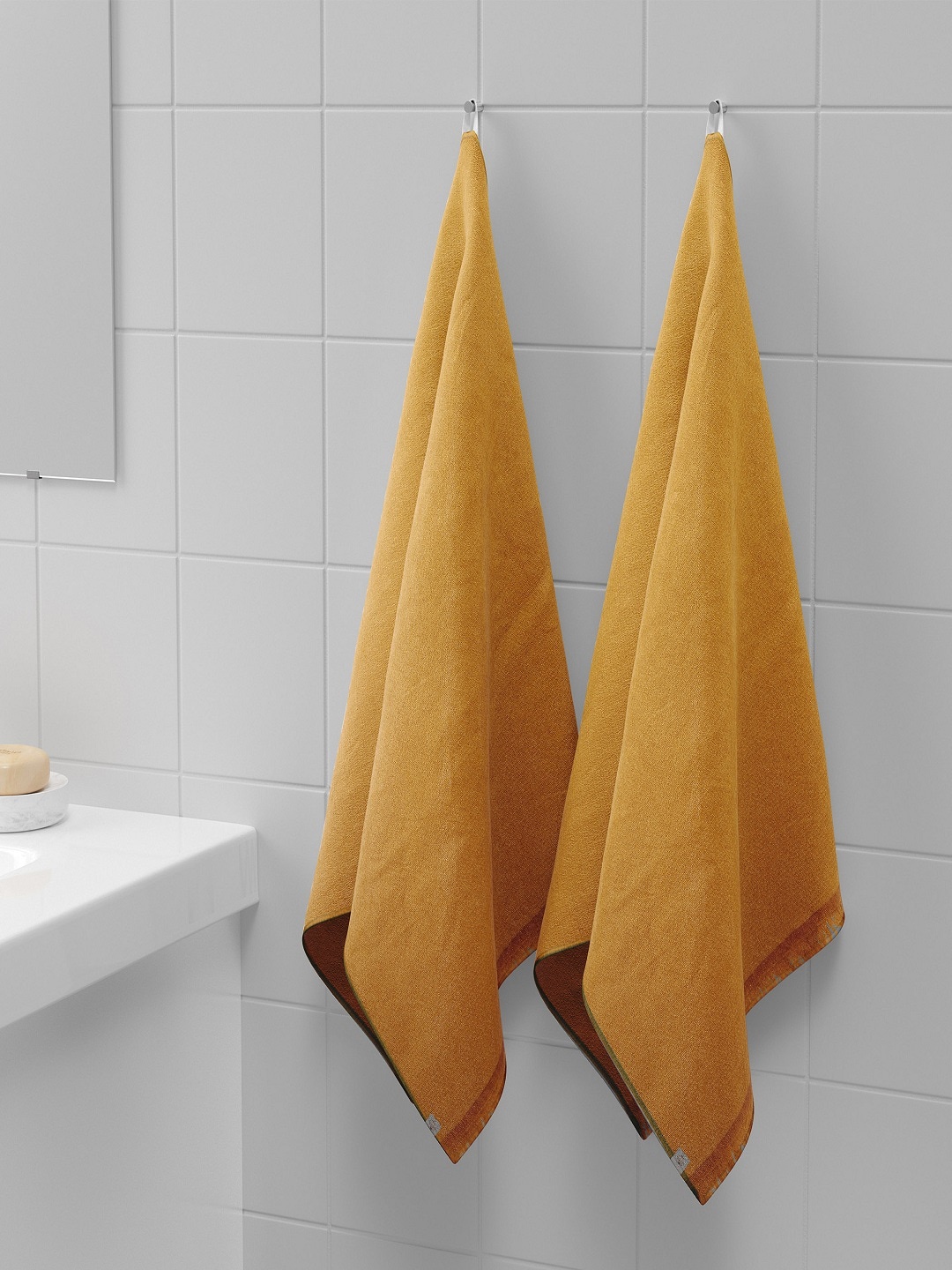 

Himeya Set Of 2 Mustard Yellow Solid 350 GSM Sustainable Bath Towels