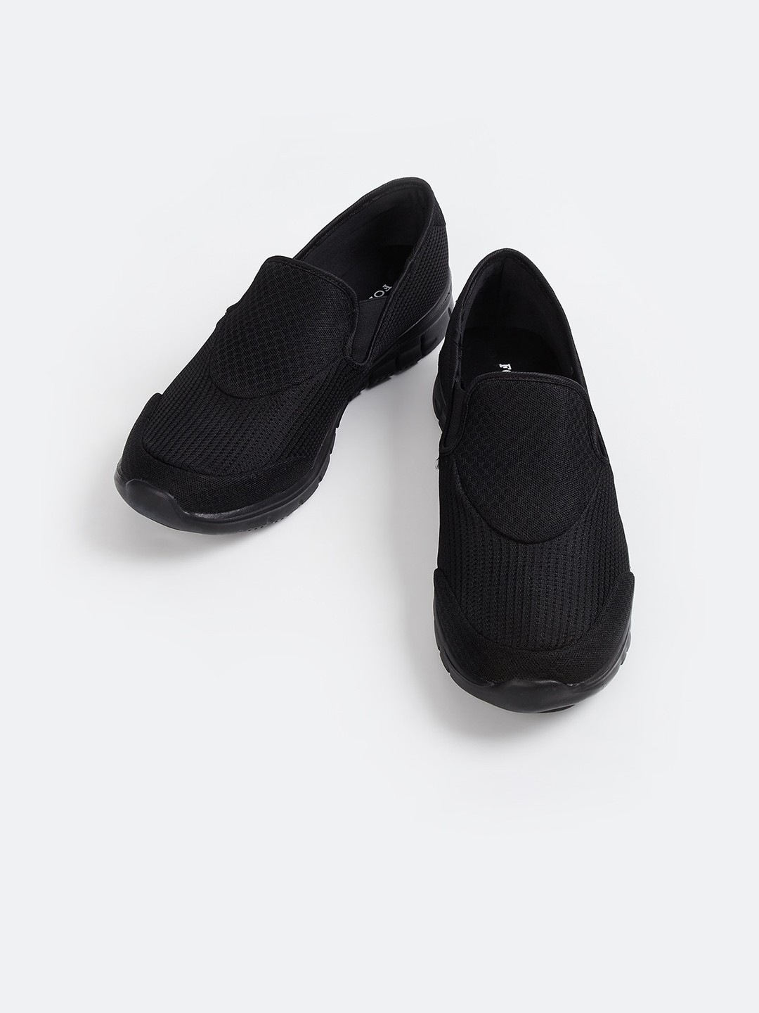 

Forca by Lifestyle Men Woven Design Slip-On Sneakers, Black
