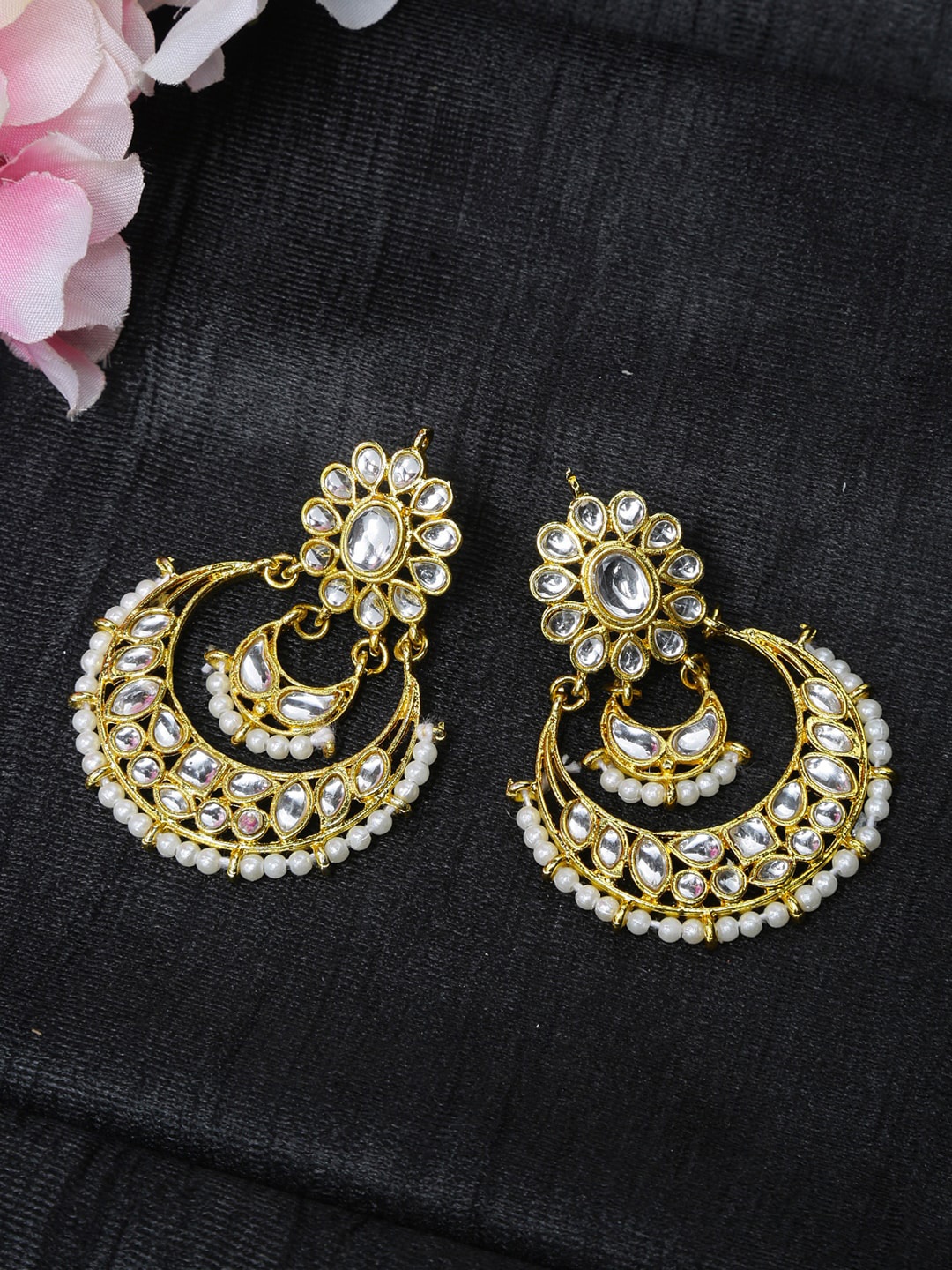 

Shining Diva Gold-Plated Contemporary Chandbalis