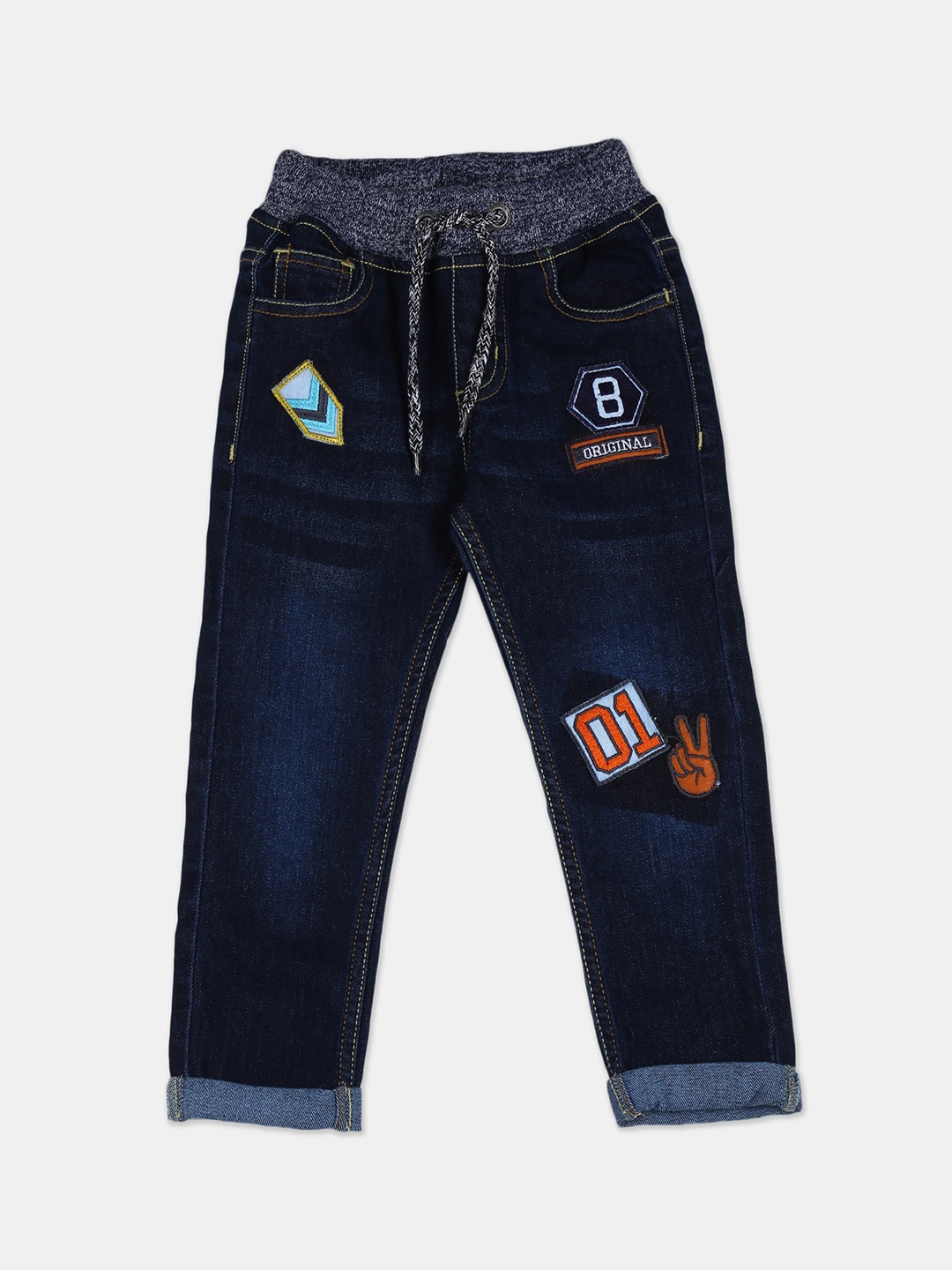 

Cherokee Boys Navy Blue Slim Fit Mid-Rise Clean Look Jeans