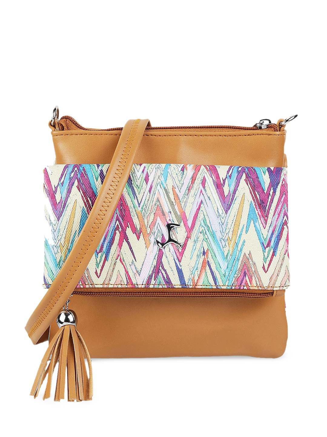 

Mochi Tan Printed Sling Bag