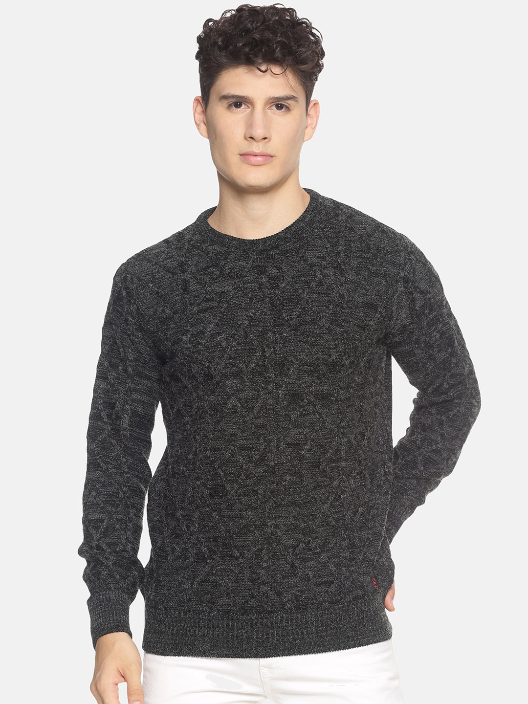 

513 Men Black Self Design