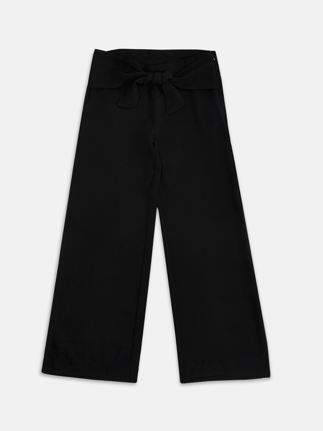 

Pantaloons Junior Girls Black Solid Straight Palazzos
