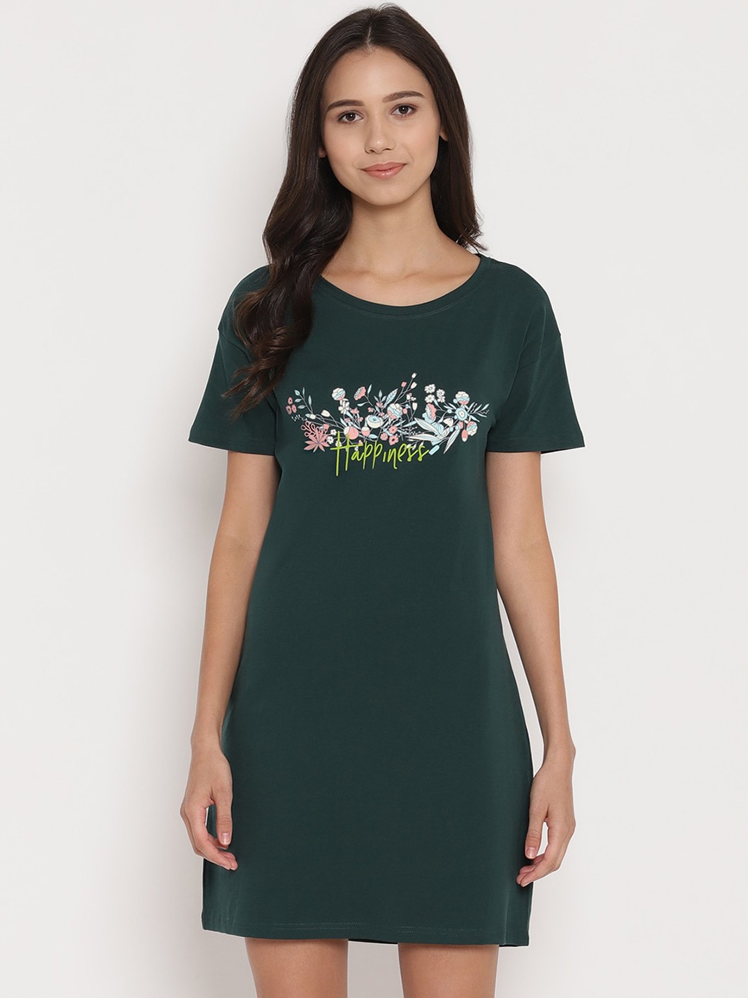 

COASTLAND Green Printed Nightdress