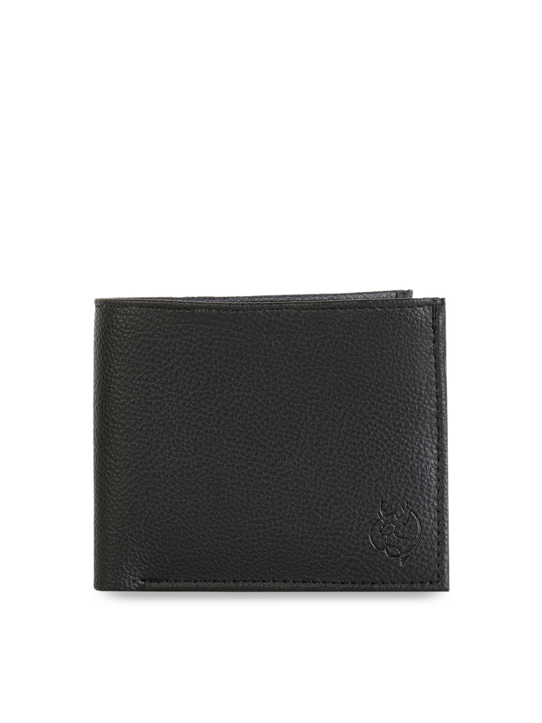 

ZEVORA Men Black Textured Two Fold Wallet
