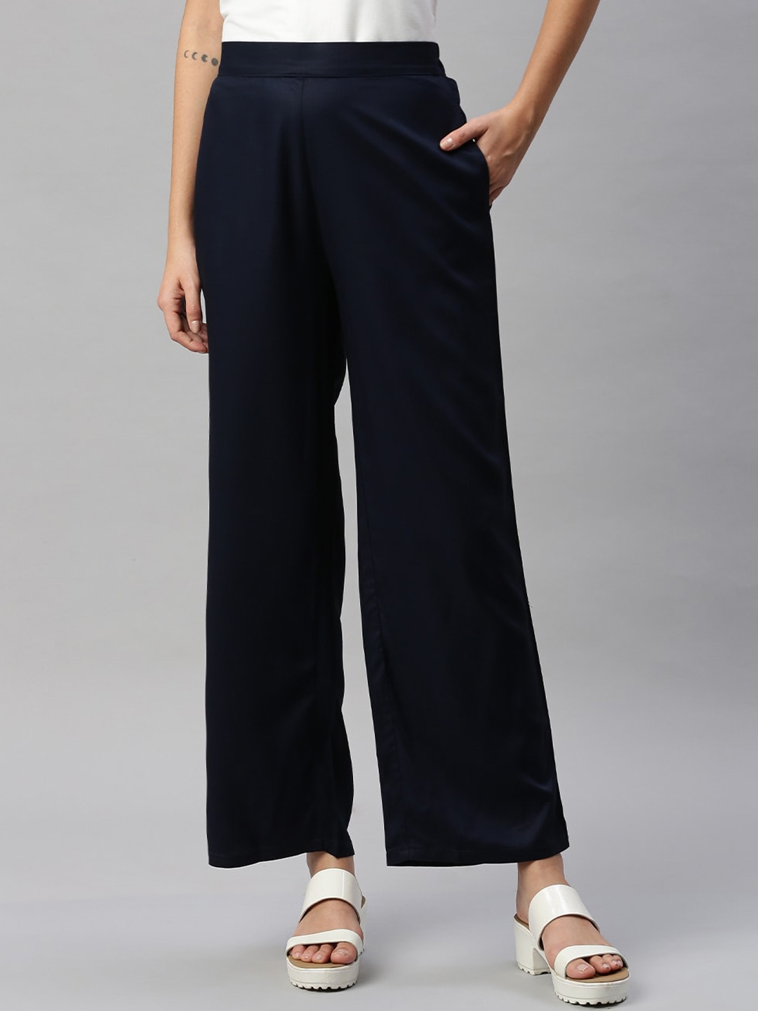 

Soch Women Navy Blue Solid
