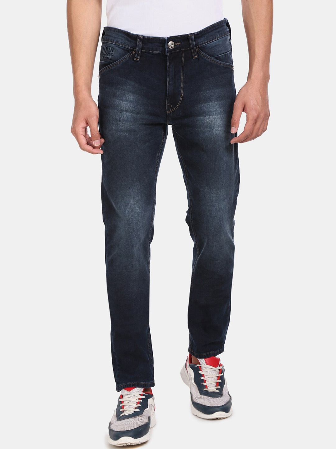 

U.S. Polo Assn. Denim Co. Men Navy Blue Slim Fit Mid-Rise Clean Look Jeans
