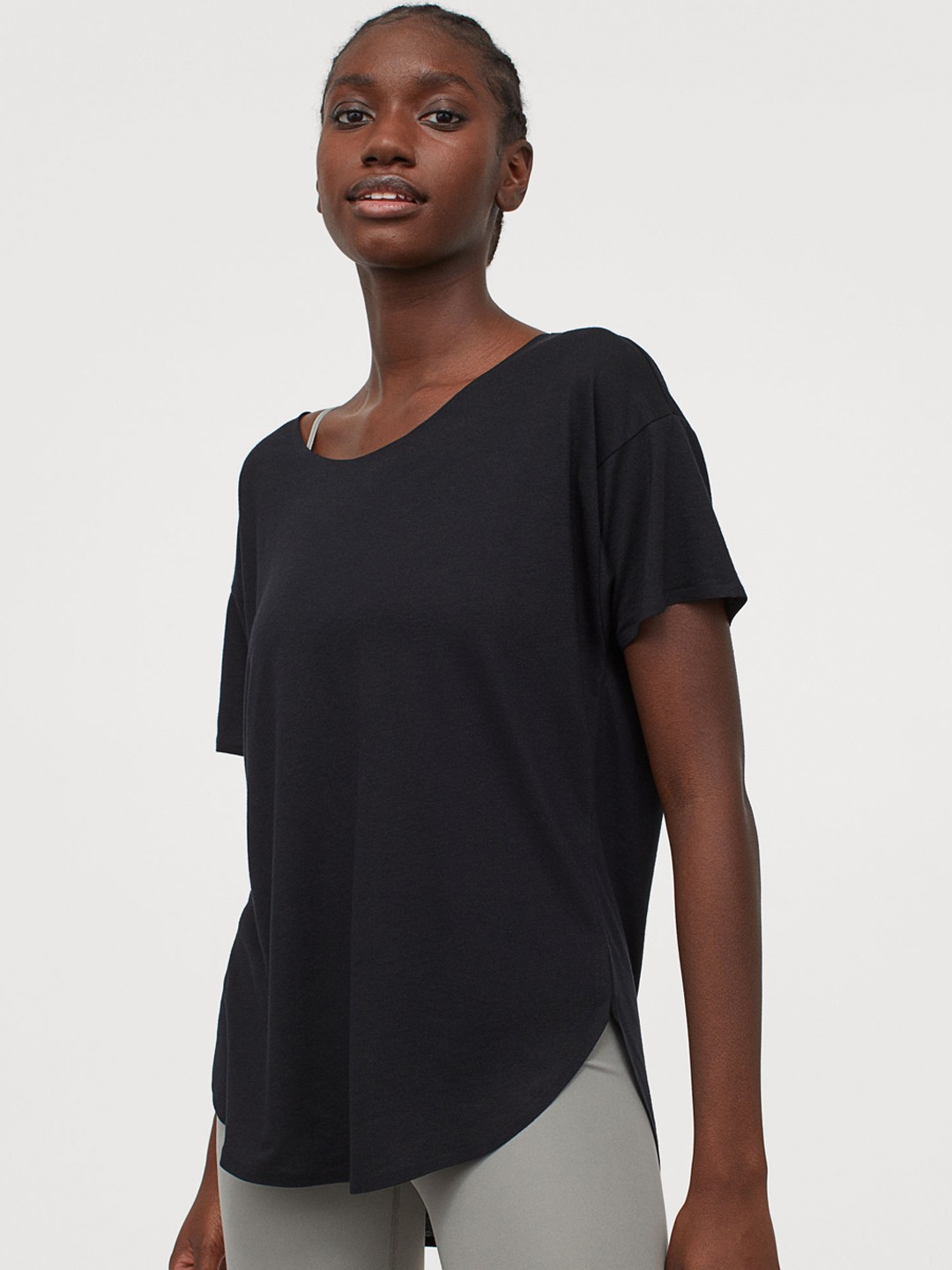 

H&M Women Black Sports Top