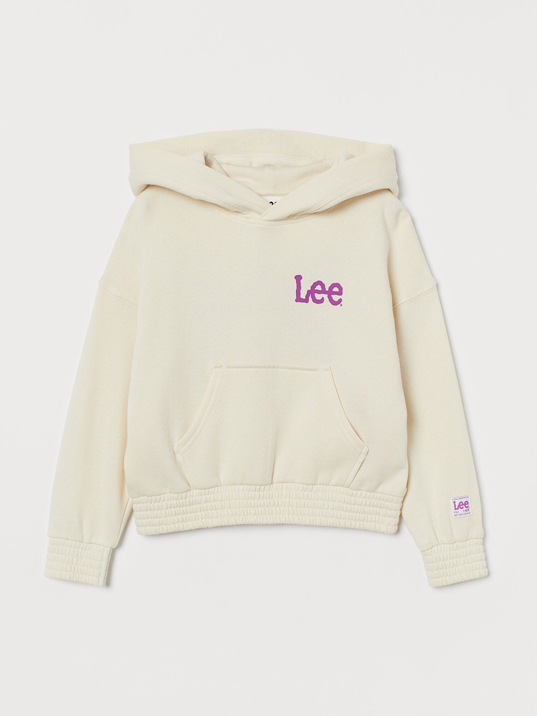

H&MxLee Girls Yellow Oversized printed Sustainable Hoodie