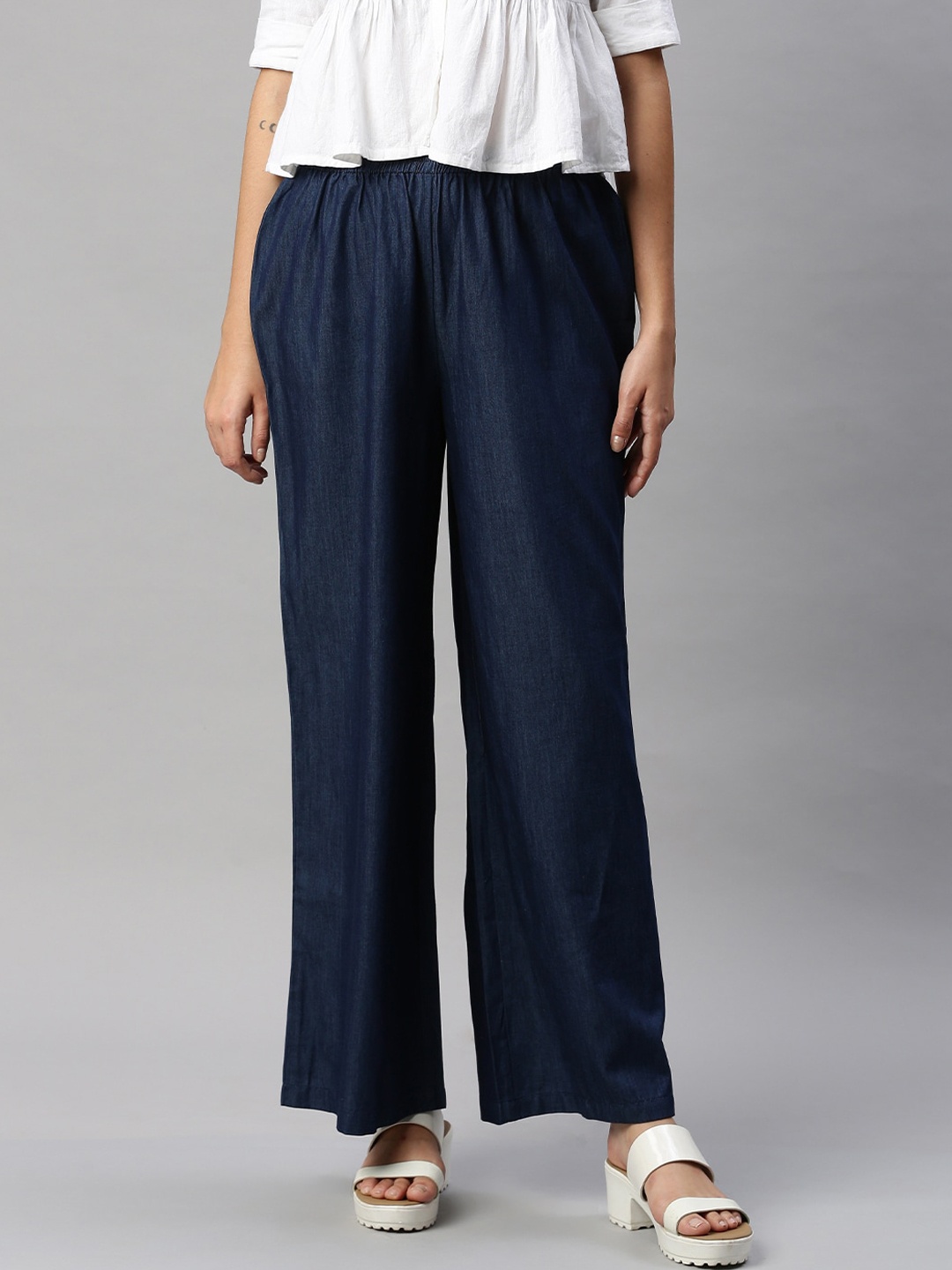

Soch Women Navy Blue Solid
