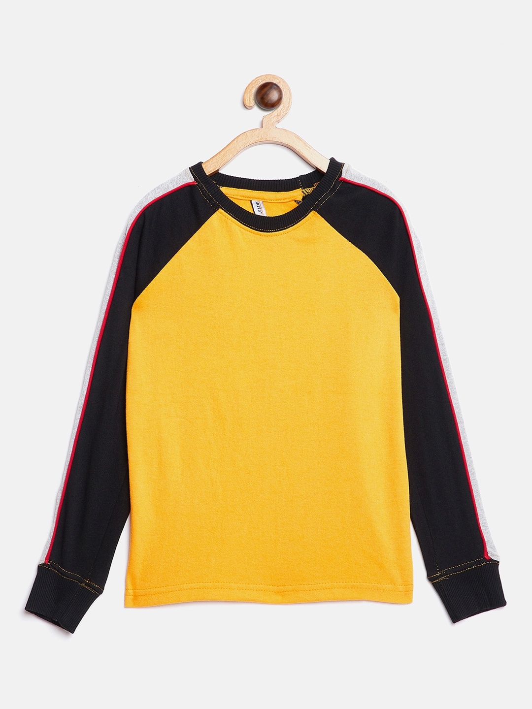 

GRITSTONES Boys Yellow Solid Round Neck T-shirt