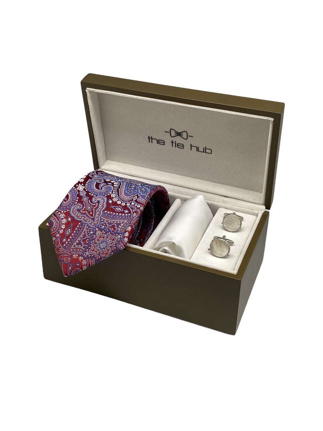 The Tie Hub Men Accessory Gift Set, Red