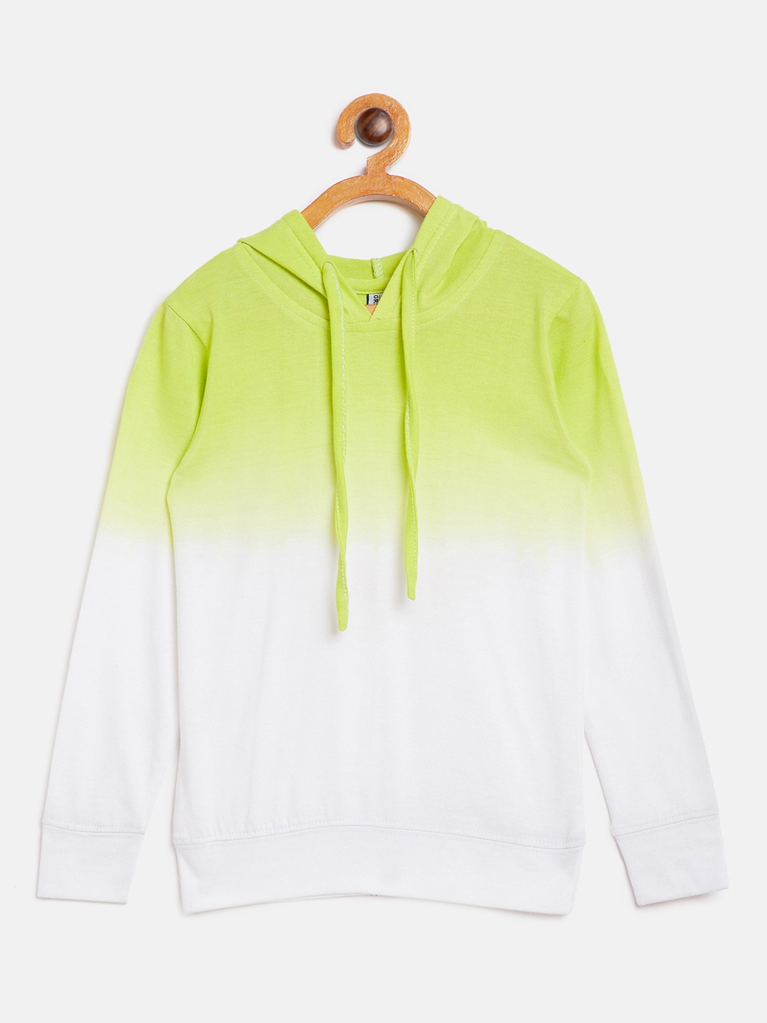 

GRITSTONES Boys Fluorescent Green Tie & Dye Hood T-shirt