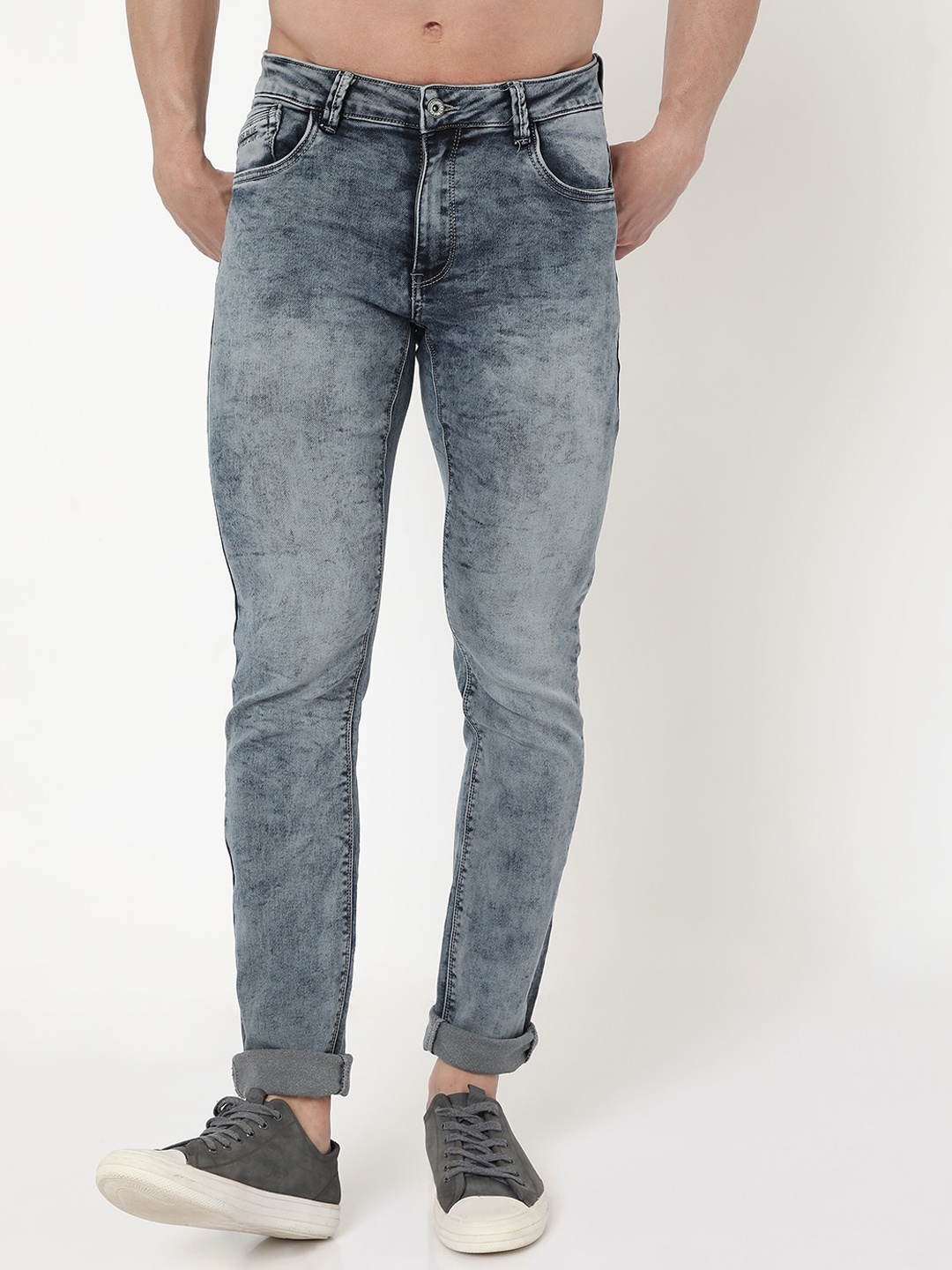 

Rex Straut Jeans Men Blue Slim Fit Heavy Fade Jeans