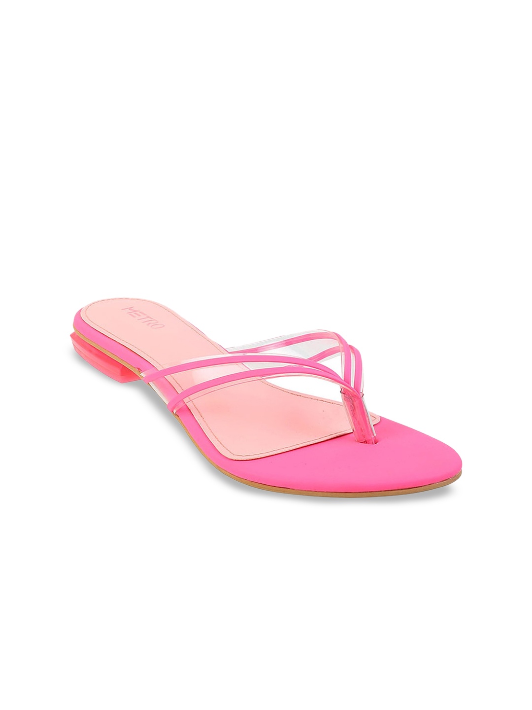 

Metro Women Pink Solid Open Toe Flats
