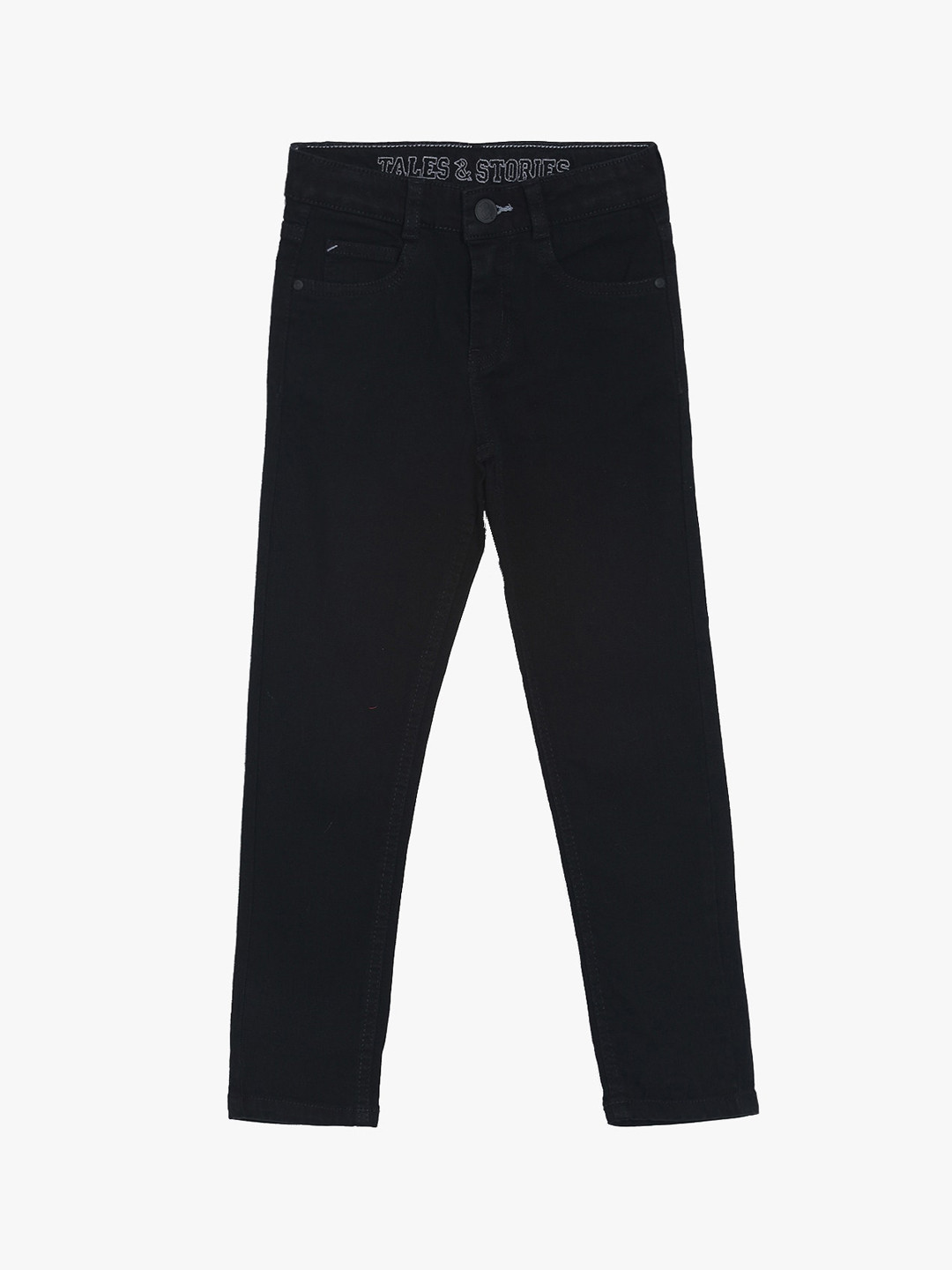 

TALES & STORIES Boys Black Slim Fit Mid-Rise Clean Look Stretchable Jeans