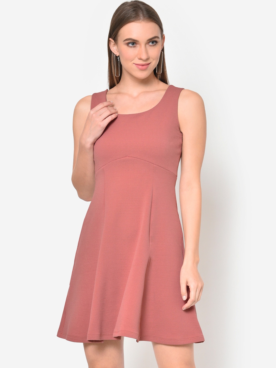 

Martini Women Nude-Coloured Solid Fit and Flare Dress
