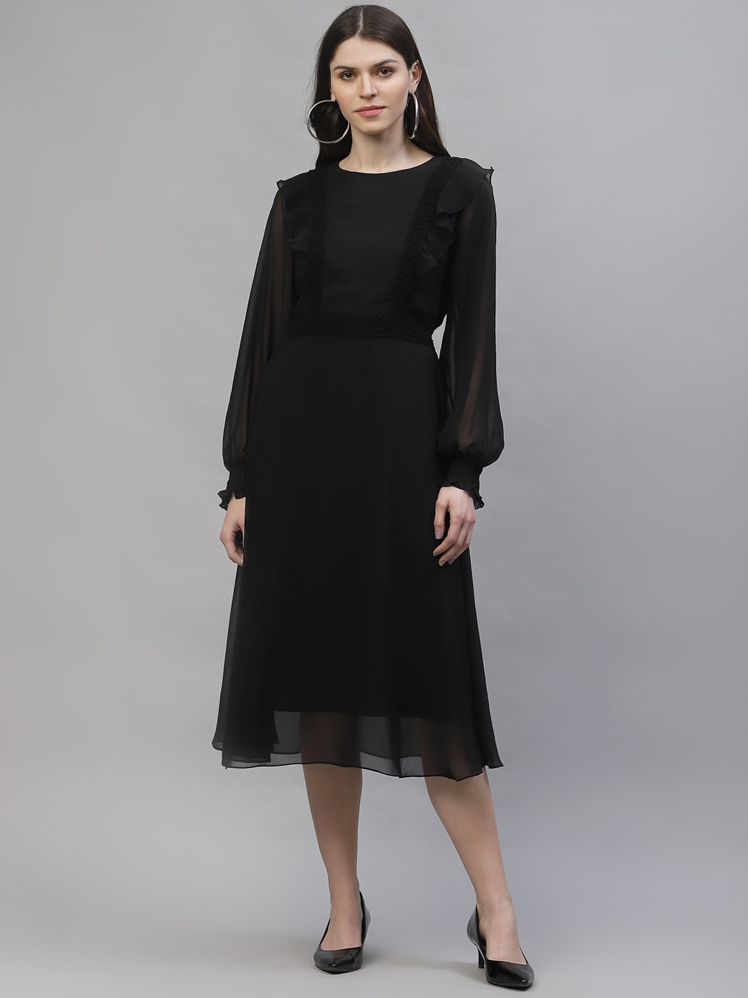 

Athena Women Black Solid A-Line Dress