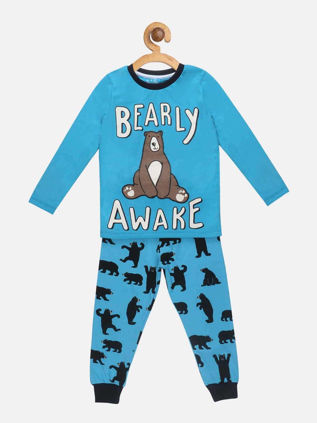 

Lazy Shark Boys Blue & Black Printed Night Suit LSTF0567-23