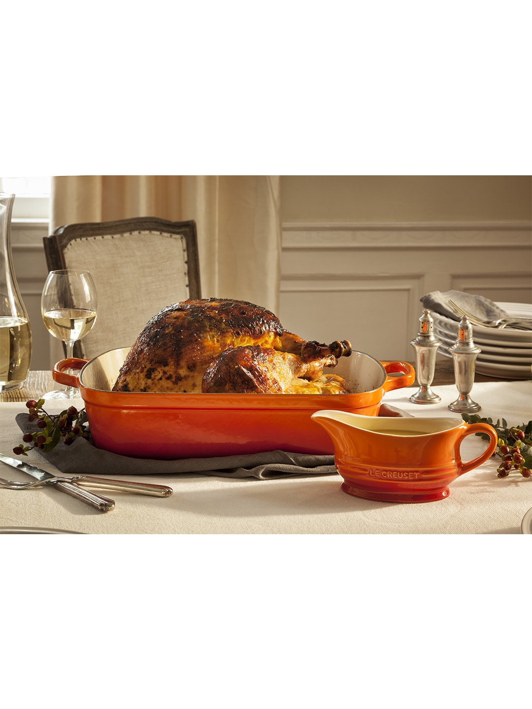 LE CREUSET Orange Solid Evo Rect Roaster