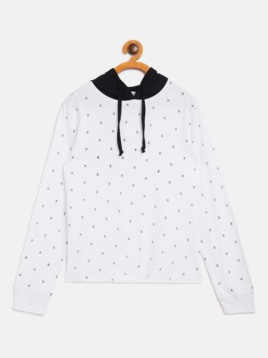 

GRITSTONES Boys White Printed Henley Neck T-shirt