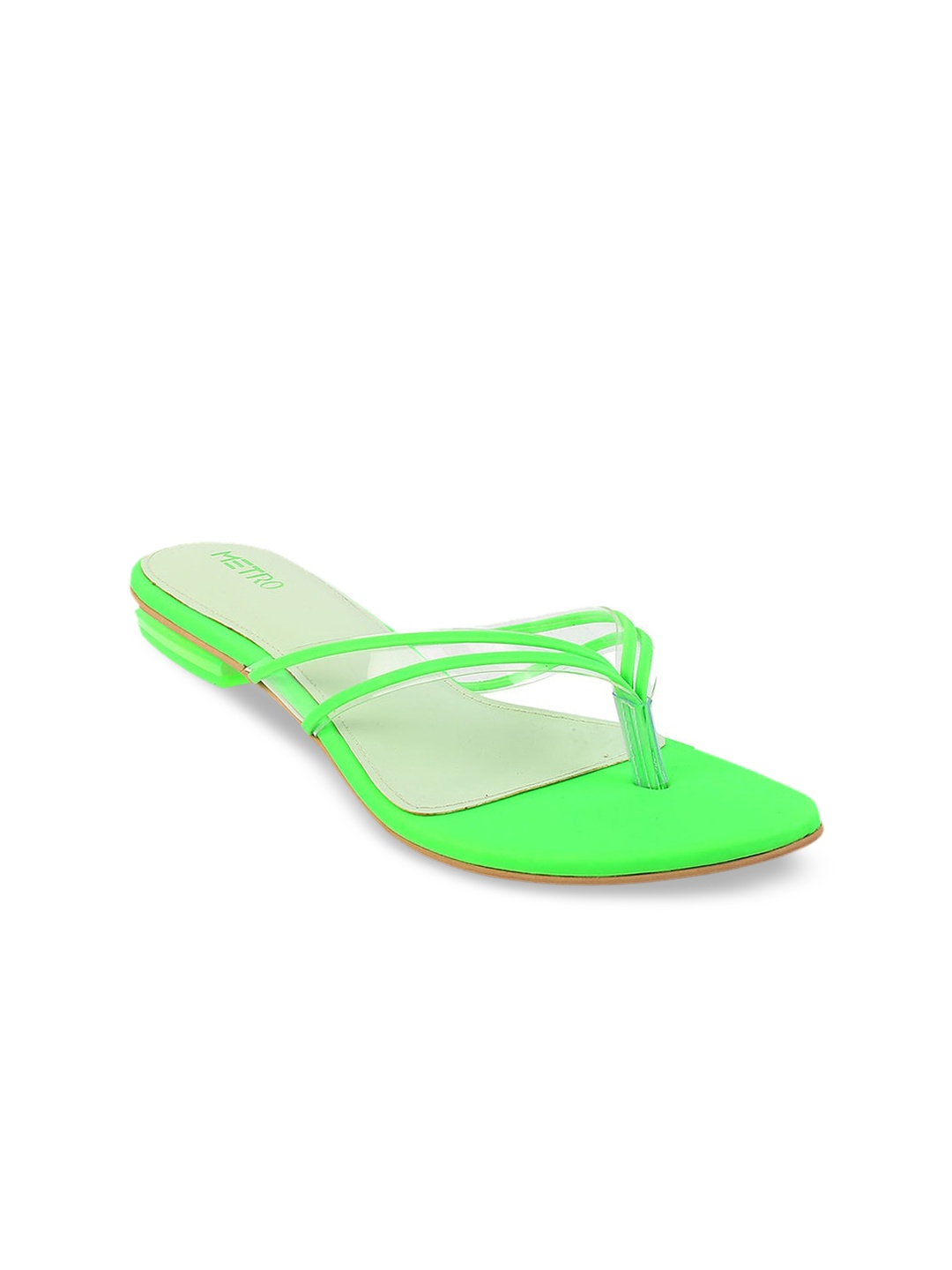 

Metro Women Green Solid Open Toe Flats