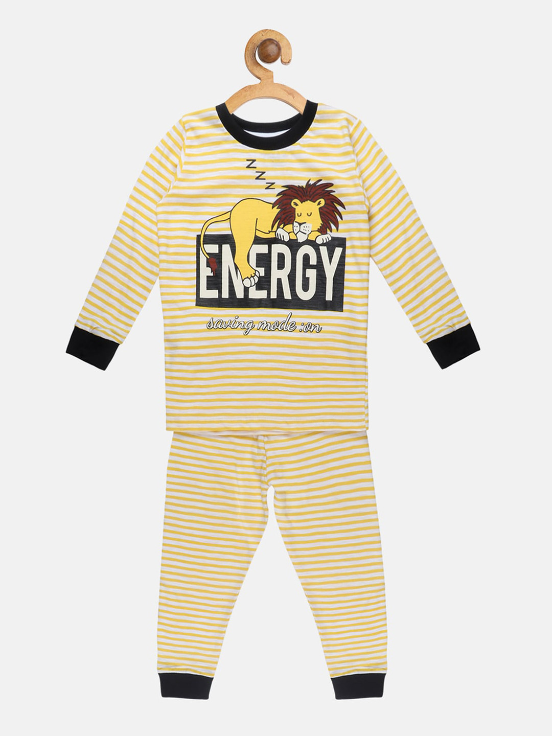 

Lazy Shark Boys Yellow & White Printed Night Suit LSTF0549-23