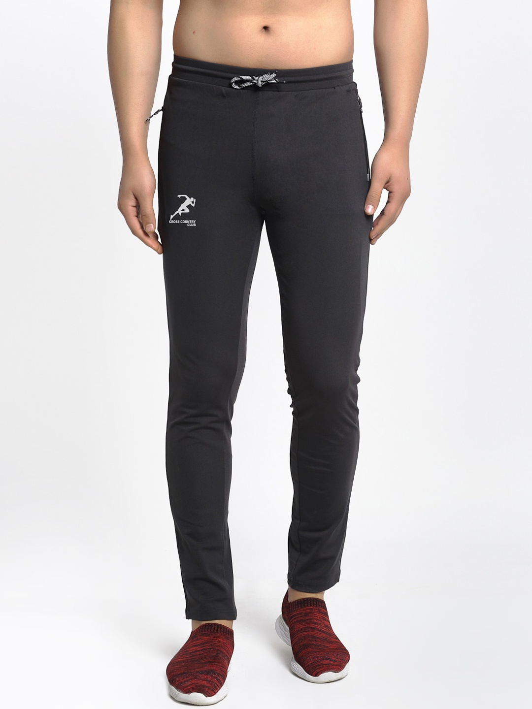 

GRACIT Men Charcoal Grey Solid Slim-Fit Track Pants