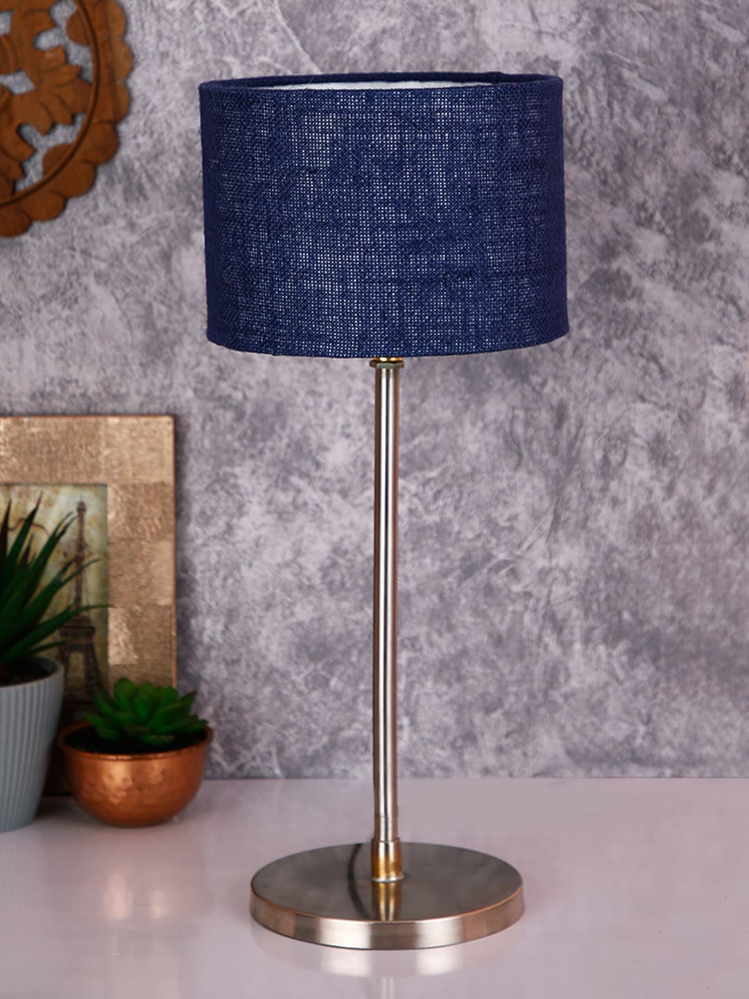 

Devansh Navy Blue Solid Contemporary Buffet Table Lamp with Shade
