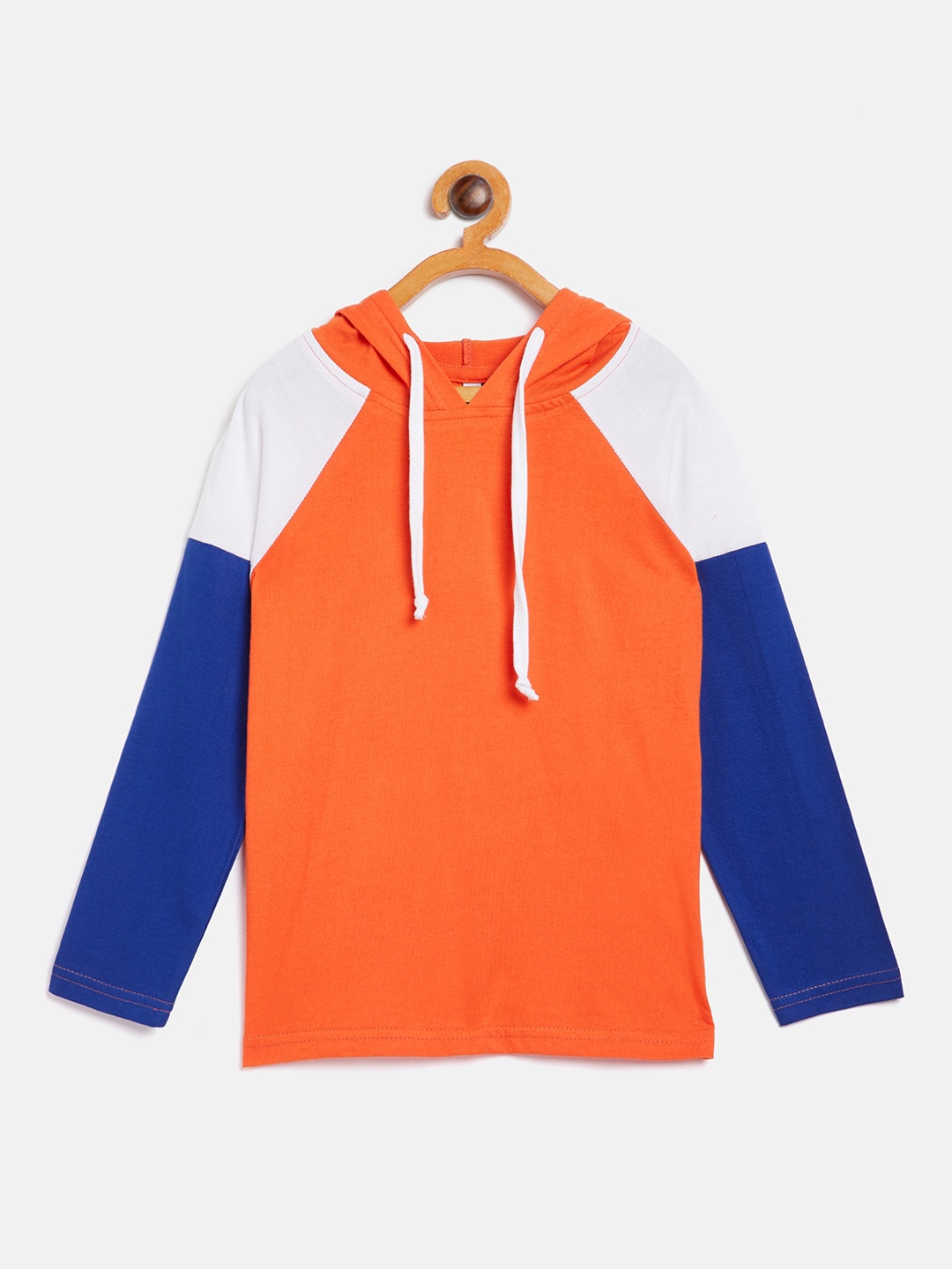

GRITSTONES Boys Orange Colourblocked Hood T-shirt