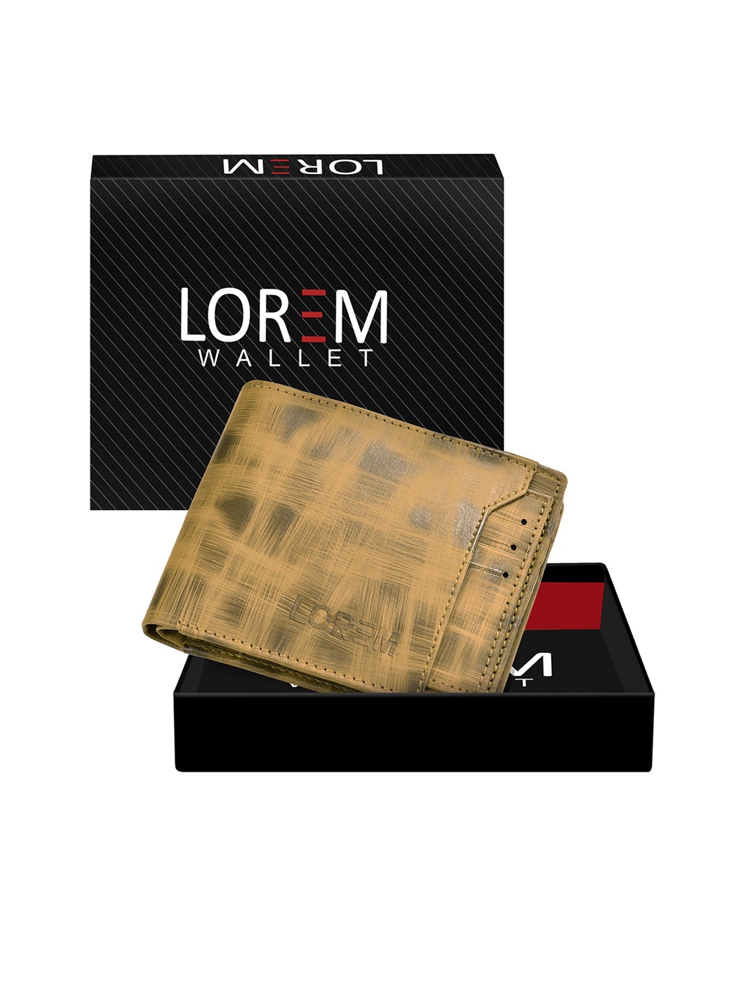 

LOREM Men Brown & Black Printed Two Fold Wallet