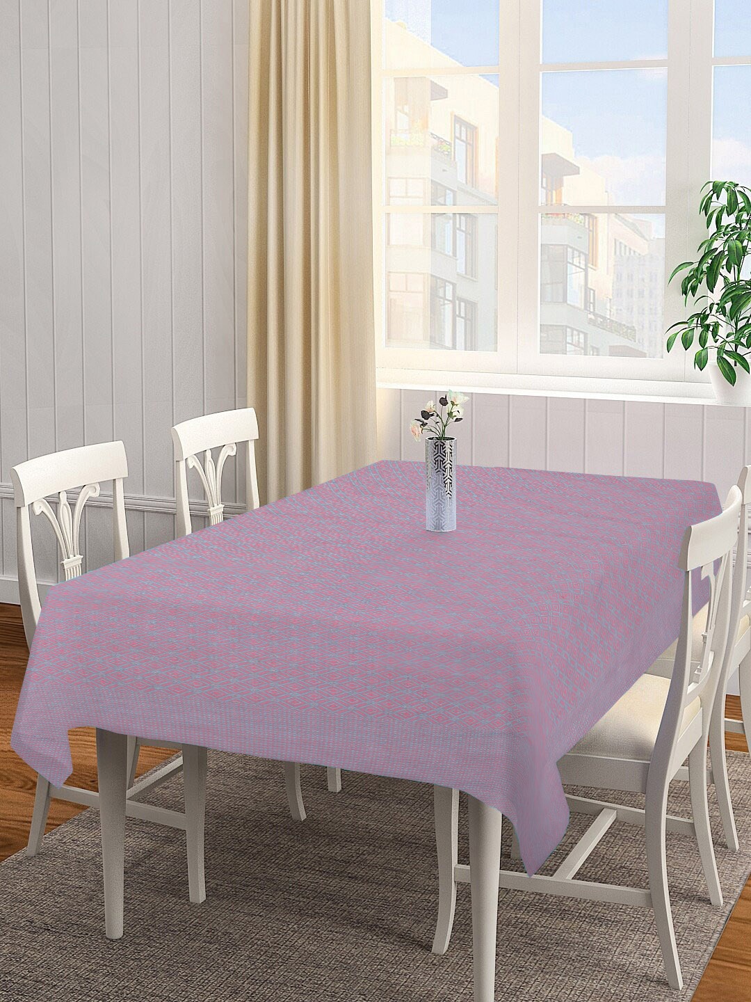 

NEUDIS Purple & Pink Geometric Rectangle Table Cover