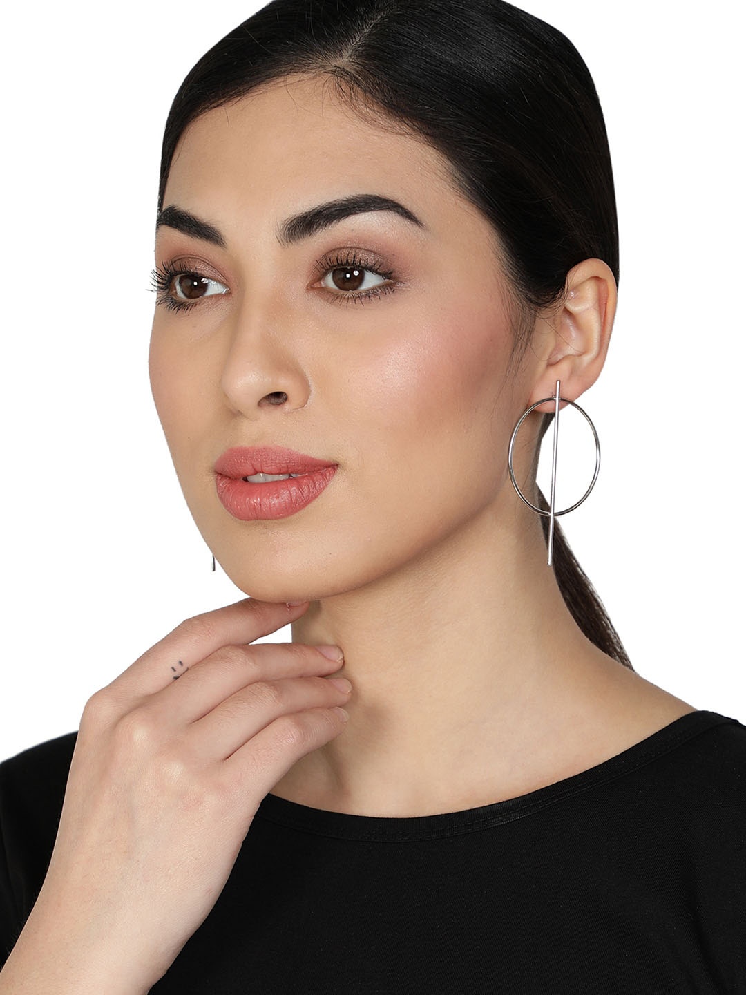 

AQUASTREET Silver-Plated Geometric Drop Earrings