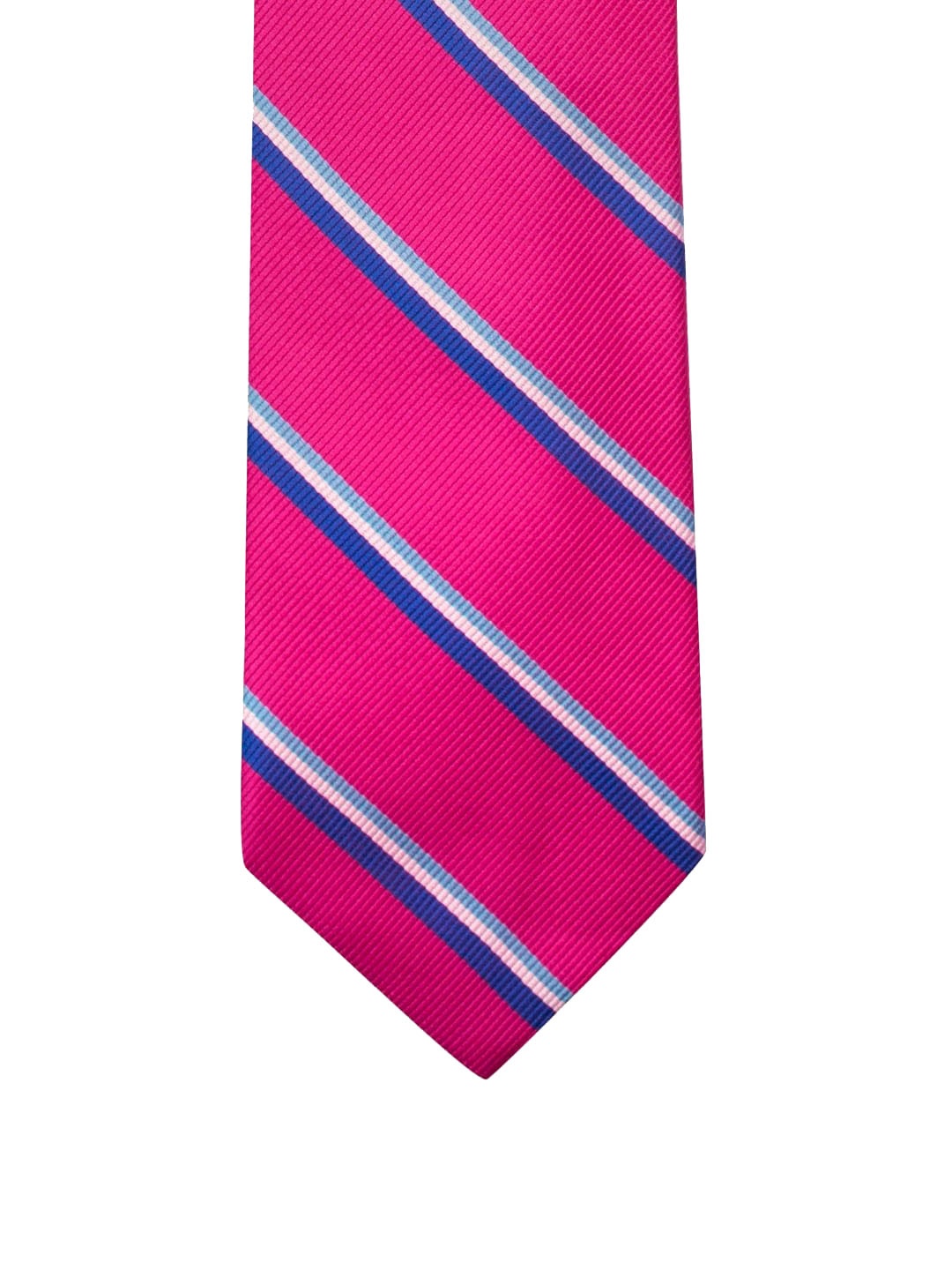 

The Tie Hub Fuchsia Pink & Blue Striped Broad Tie
