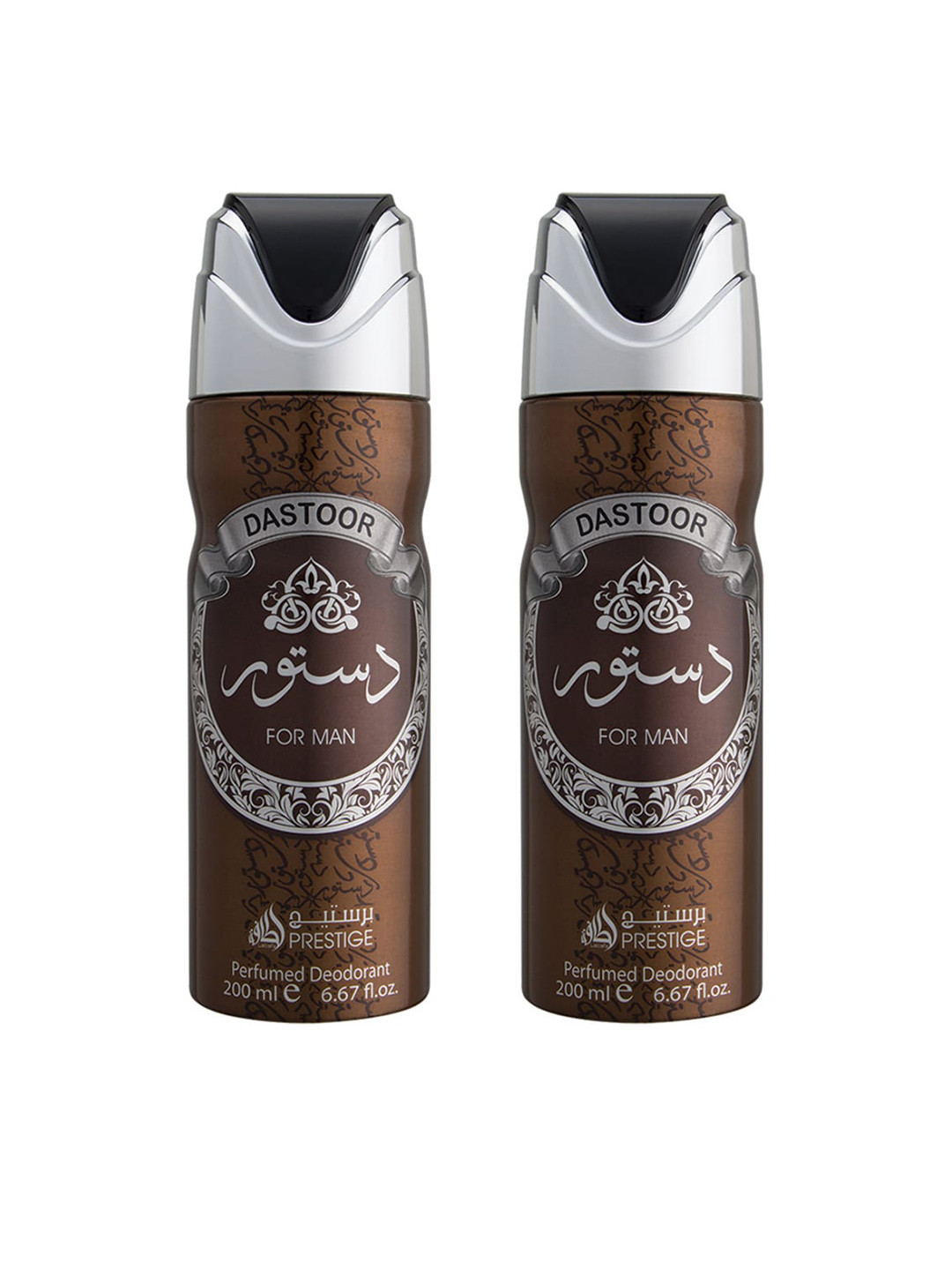 

LATTAFA DASTOOR Men Perfumed Body Spray 200ml Pack of 2, Gold