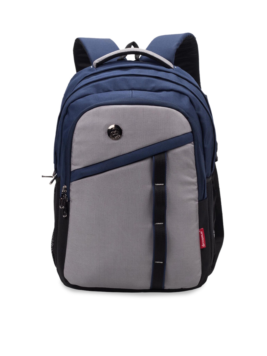 

COSMUS Unisex Navy Blue & Grey Colourblocked Backpack