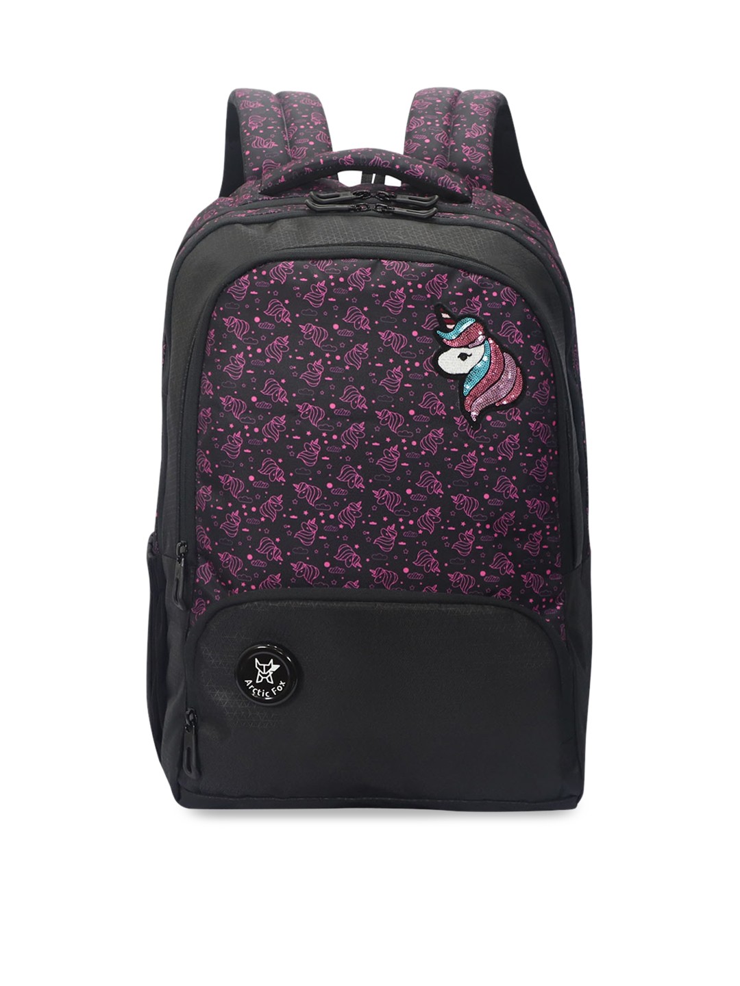 

Arctic Fox Unisex Pink & Black Graphic Backpack